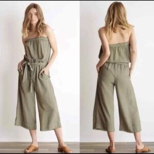 Cloth and stone strapless jumpsuit washed black colour